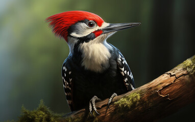 Woodpecker bird on natural environment