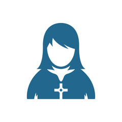 Nun icon logo design