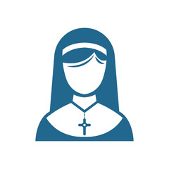 Nun icon logo design