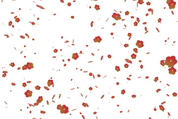 お祝いに欠かせない梅の花の背景用イラスト - obrazy, fototapety, plakaty