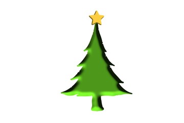 Obraz premium christmas tree with star isolated on a white background