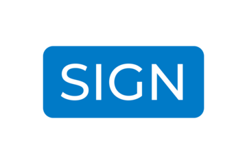 Sign button element blue design template transparent background file format PNG, sign in button illustration template