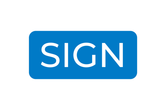 Sign button element blue design template transparent background file format PNG, sign in button illustration template