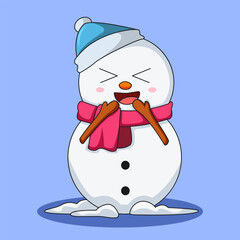 Cute Snowman Cute Smiling Illustration