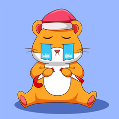 Cute The Hamster Cried Loudly Illustration