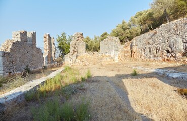 Fototapeta na wymiar The ancient Lycian ruins of Andriake, located in Demre, Turkey