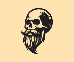 Skull with Beard Vector