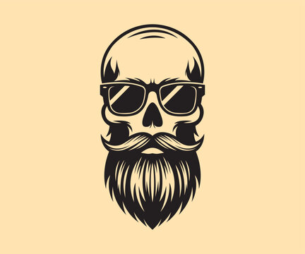 Skull Beard with Sunglasses