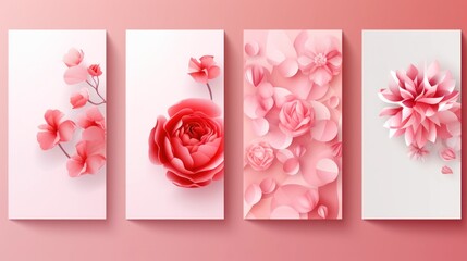 background with realistic petals and flowers. Vector illustration for posters, greeting cards,