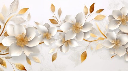 Fototapeta premium Flowers and plants. Classic seamless print of florals in a chic style. Peonies, roses, asters, leaves and plants for background.