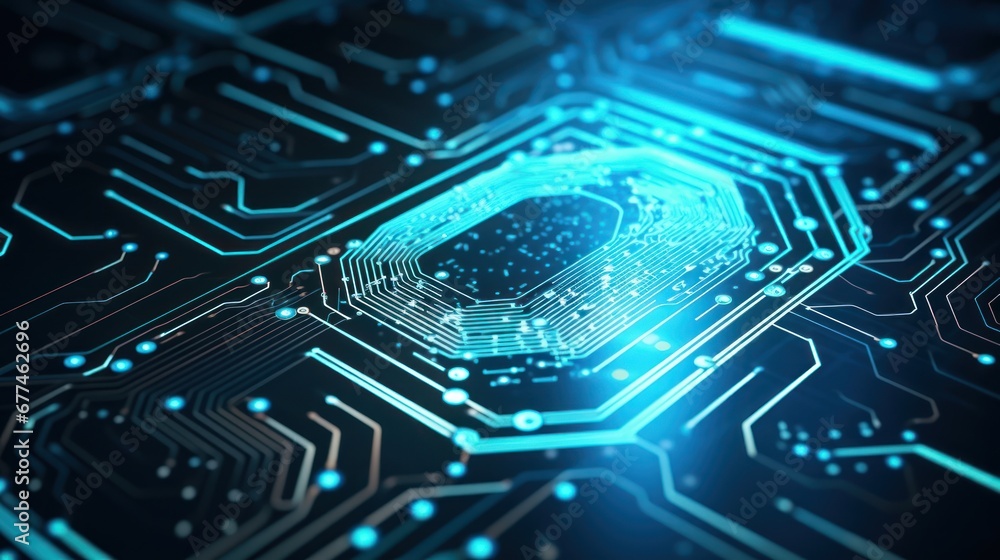 Poster Cyber security network. Technology background animated cyber security system padlock with fingerprint icon.computer crime.