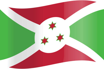 The Burundian flag in vector illustration