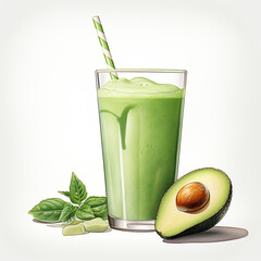 Naklejka premium Fresh avacado smoothie