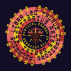 Typographic vectorel illustration of astrological theme. . T shirt graphics
