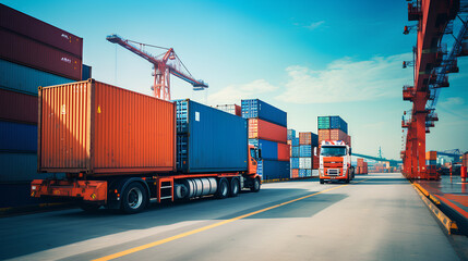 
Cargo Containers on ship port for business Logistics and transportation