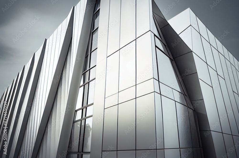 Poster towering skyscraper with a myriad of windows and a dazzling view generative ai