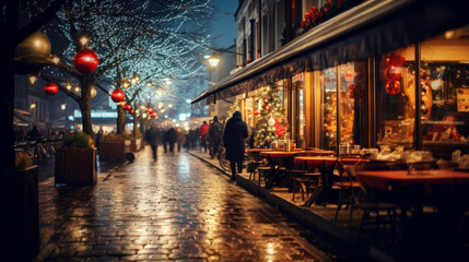 Fototapeta na wymiar street in night at christmas