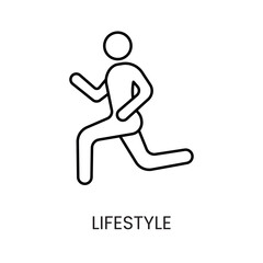 Fototapeta na wymiar Lifestyle, running man vector line icon on diabetes theme for medical applications and websites