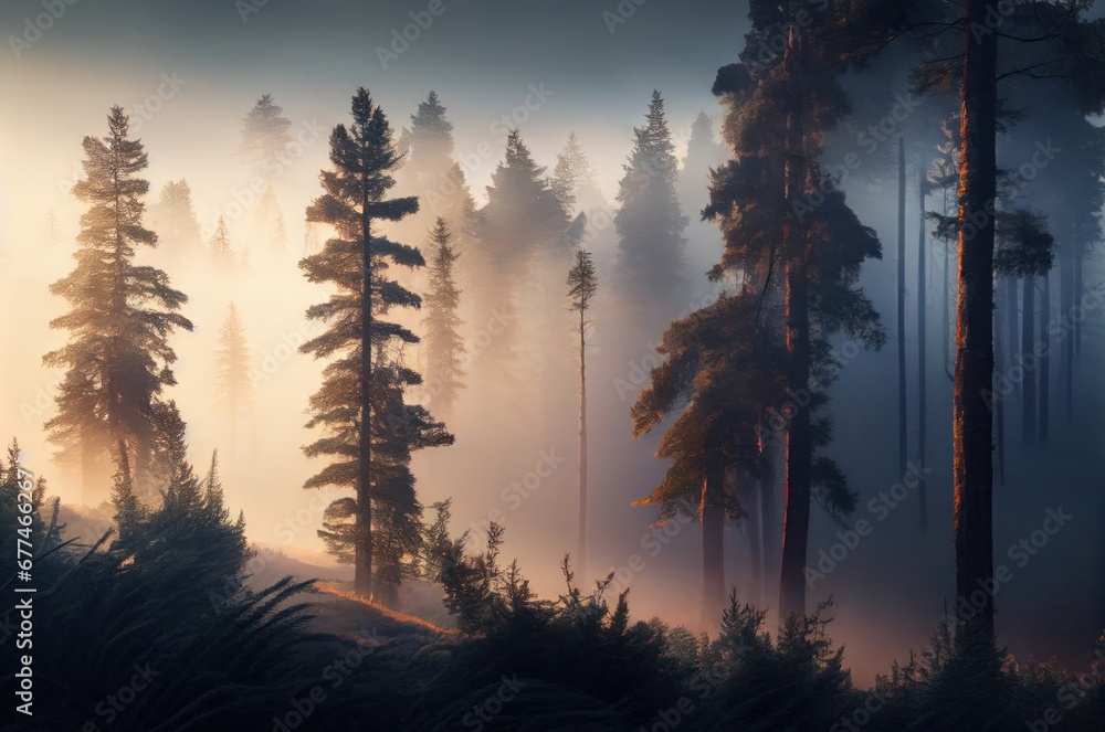 Poster mystical journey through the enchanted forest generative ai