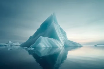 Fotobehang Global warming or climate change concepts with north pole ice melting.ozone environment and save the world for future living © Limitless Visions