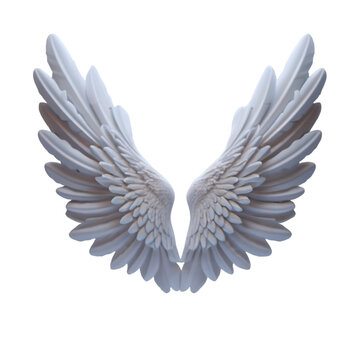 A birds wings golden and white background 3d render Ai generated Art 