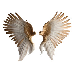 A birds wings golden and white background 3d. generative Ai