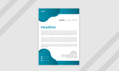 Clean and professional corporate company business letterhead template design.