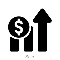 Sale and growth icon concept