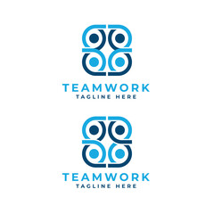 Team work logo design creative modern concept for business and corporate company