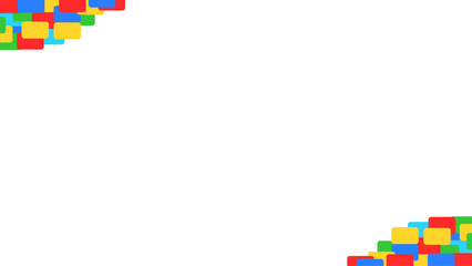 Background white with colorful border. Vector can be used for banners, posters, power points, templates, slides, etc.