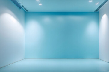  minimalistic room blue background 