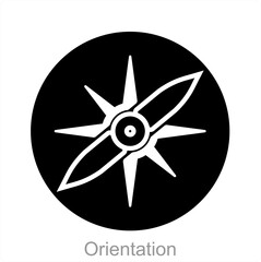 Orientation  and way icon concept