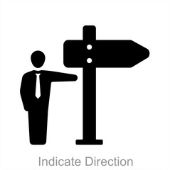 Indicate Direction and way icon concept