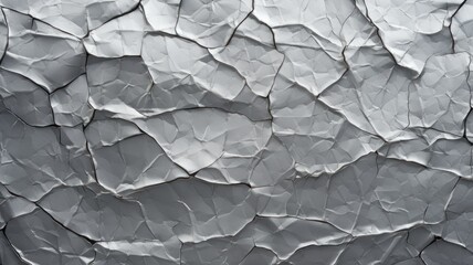 Crumpled foil texture background. Crack. Silver color.