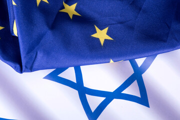 Flagge von Israel und der Europäischen Union EU