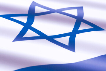 Nahaufnahme Davidstern auf der israelischen Flagge