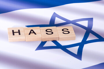 Flagge von Israel und der Hass