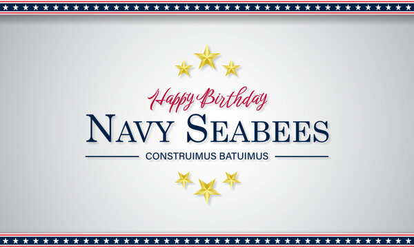 Happy  Birthday US Navy Seabees March 05 Background Vector Illustration 