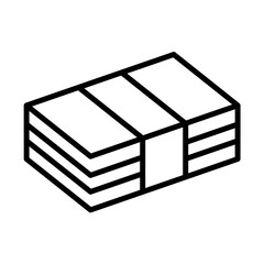 Cash finance icon with black outline style. cash, money, business, finance, dollar, payment, coin. Vector Illustration