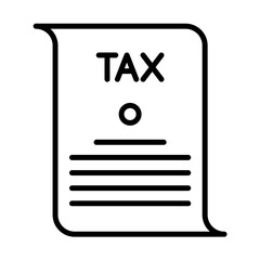 Tax finance icon with black outline style. tax, finance, money, business, accounting, income, financial. Vector Illustration