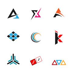 The abstrac logo design set
