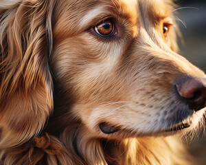 close up of a golden retriever