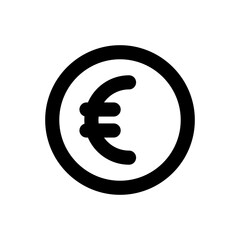 Euro finance icon with black outline style. euro, cash, currency, finance, money, bank, business. Vector Illustration