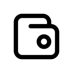 Wallet finance icon with black outline style. wallet, money, finance, business, payment, bank, financial. Vector Illustration