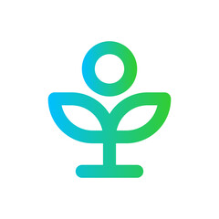 Growth finance icon with blue and green gradient outline style. business, success, growth, concept, progress, increase, graph. Vector Illustration