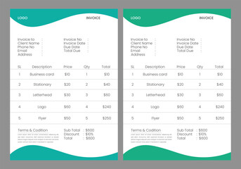  vector invoice template design.