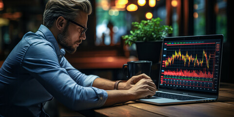 Stock Market Sleuth: Man Broker Delves into Candlestick Graphs