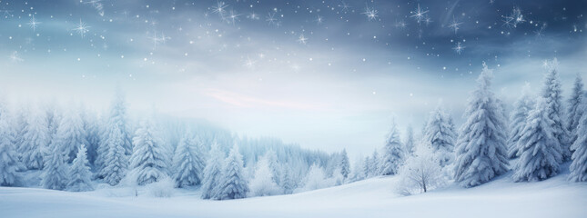 Fototapeta na wymiar Snowy Winter Landscape Wallpaper
