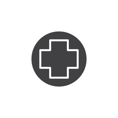 Cross inside circle vector icon