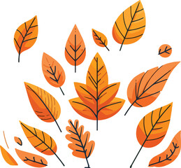 autumn leaves vector set